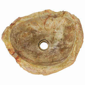 Νιπτήρας Απολίθωμα Κρεμ 45 x 35 x 15 εκ. Πέτρινος - PAKOBAZAAR