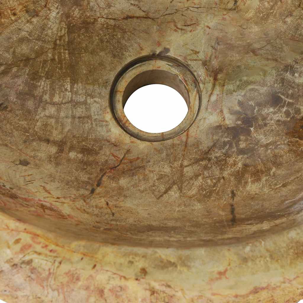 Νιπτήρας Απολίθωμα Κρεμ 45 x 35 x 15 εκ. Πέτρινος - PAKOBAZAAR