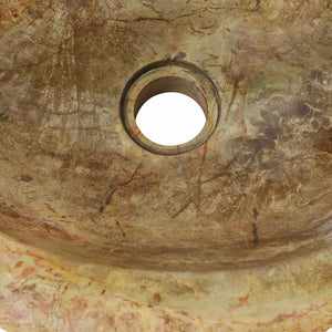 Νιπτήρας Απολίθωμα Κρεμ 45 x 35 x 15 εκ. Πέτρινος - PAKOBAZAAR