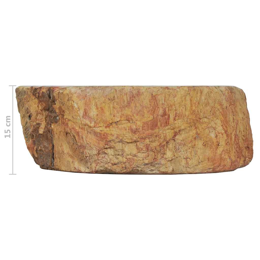 Νιπτήρας Απολίθωμα Κρεμ 45 x 35 x 15 εκ. Πέτρινος - PAKOBAZAAR