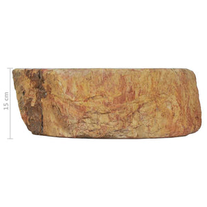 Νιπτήρας Απολίθωμα Κρεμ 45 x 35 x 15 εκ. Πέτρινος - PAKOBAZAAR