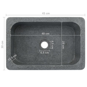 Νιπτήρας Μαύρος 45 x 30 x 15 εκ. από Riverstone - PAKOBAZAAR