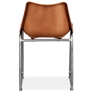 Καρέκλες Τραπεζαρίας 6 τεμ. Καφέ από Γνήσιο Δέρμα