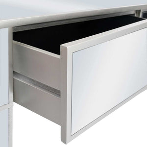 Τραπέζι Κονσόλα Καθρέφτης 106,5 x 38 x 76,5 εκ. από MDF & Γυαλί - Pakobazaar