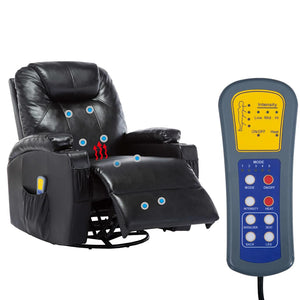 Πολυθρόνα Μασάζ Ανακλινόμενη Μαύρη από Συνθετικό Δέρμα - Pakobazaar