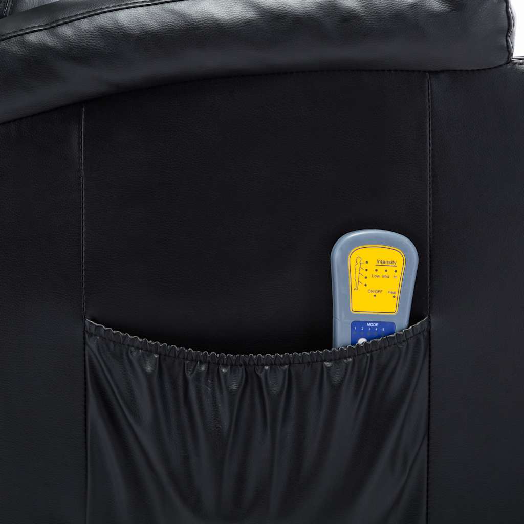 Πολυθρόνα Μασάζ Ανακλινόμενη Μαύρη από Συνθετικό Δέρμα - Pakobazaar