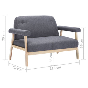 Καναπές Διθέσιος Σκούρο Γκρι Υφασμάτινος - PAKOBAZAAR