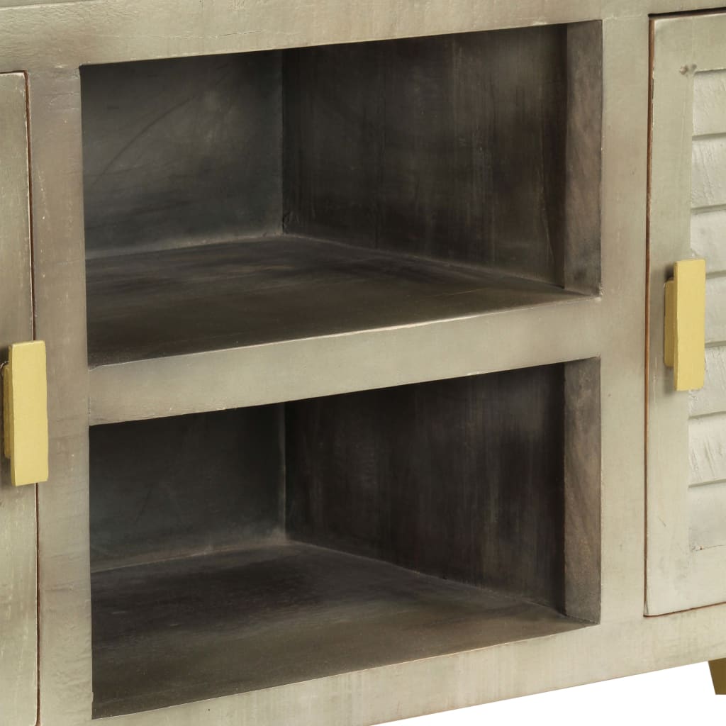 Έπιπλο Τηλεόρασης Γκρι Με Ορείχαλκο 110x30x48 εκ. Μασίφ Μάνγκο - PAKOBAZAAR