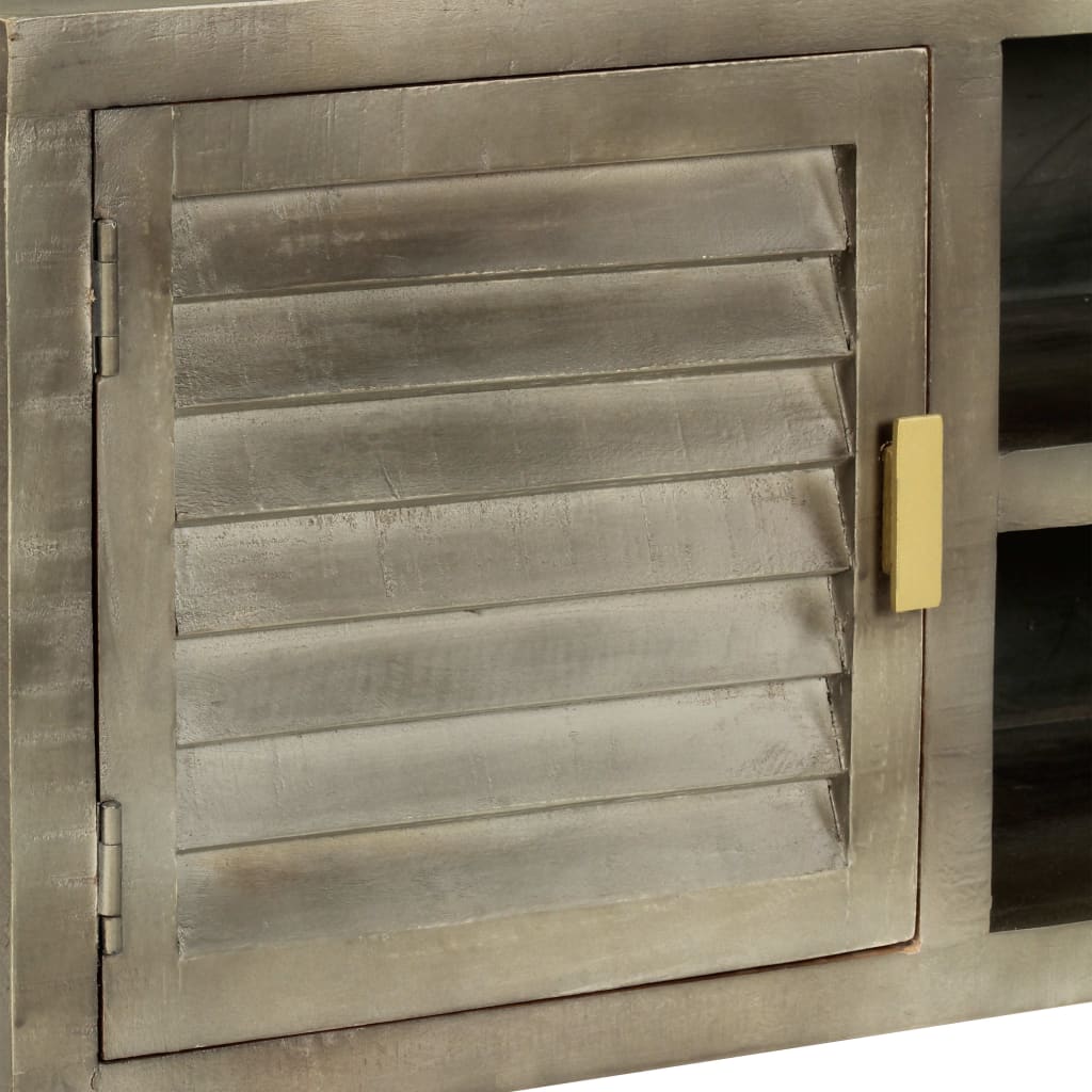 Έπιπλο Τηλεόρασης Γκρι Με Ορείχαλκο 110x30x48 εκ. Μασίφ Μάνγκο - PAKOBAZAAR