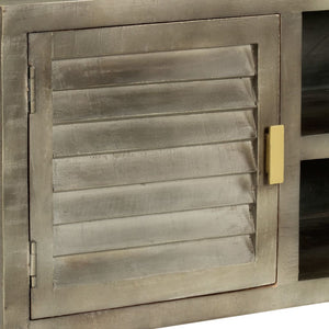 Έπιπλο Τηλεόρασης Γκρι Με Ορείχαλκο 110x30x48 εκ. Μασίφ Μάνγκο - PAKOBAZAAR
