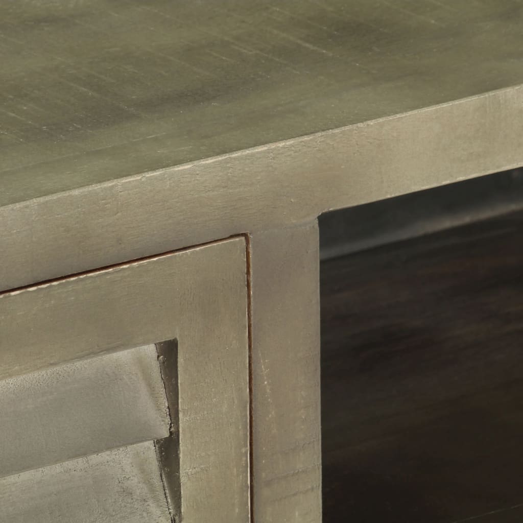 Έπιπλο Τηλεόρασης Γκρι Με Ορείχαλκο 110x30x48 εκ. Μασίφ Μάνγκο - PAKOBAZAAR