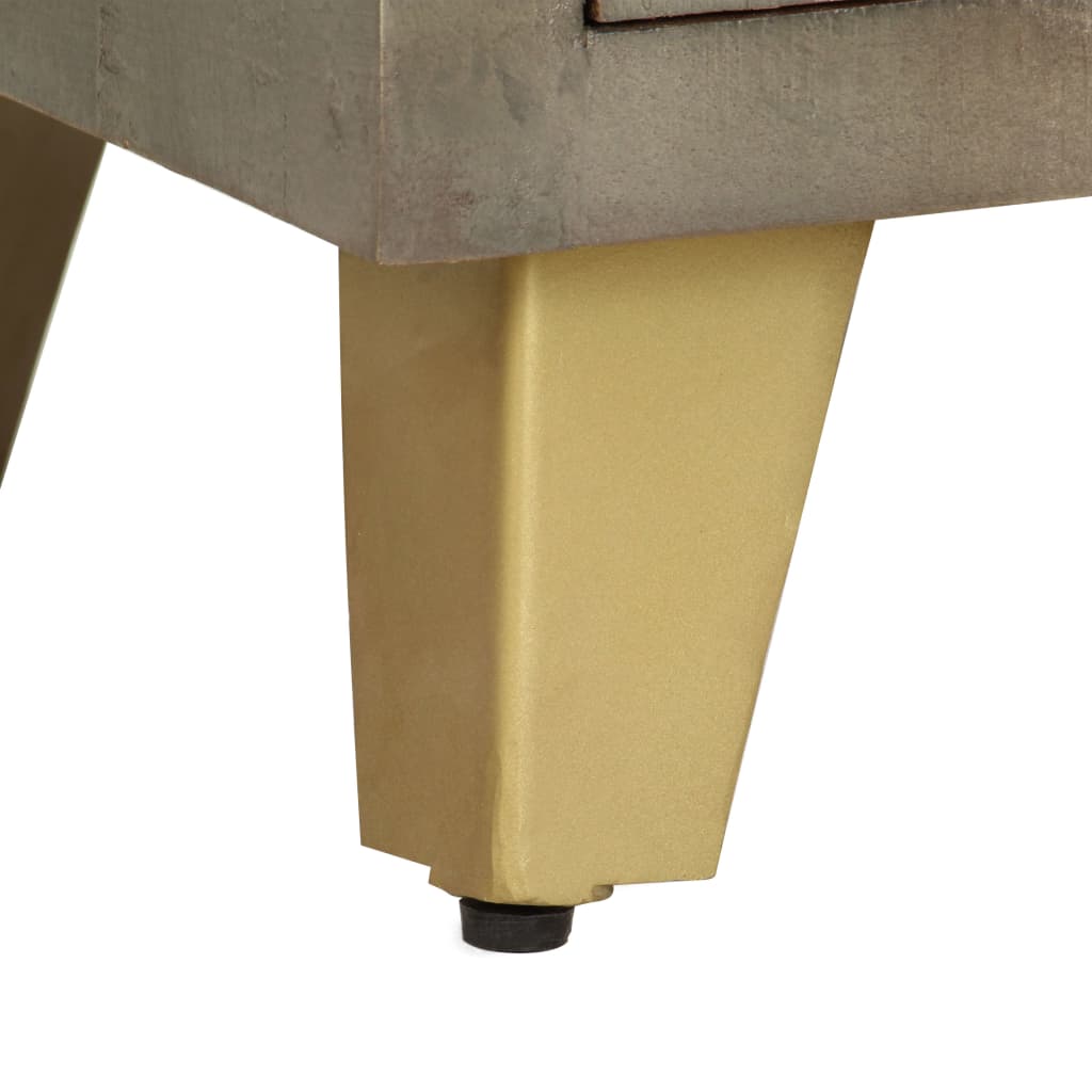Έπιπλο Τηλεόρασης Γκρι Με Ορείχαλκο 110x30x48 εκ. Μασίφ Μάνγκο - PAKOBAZAAR