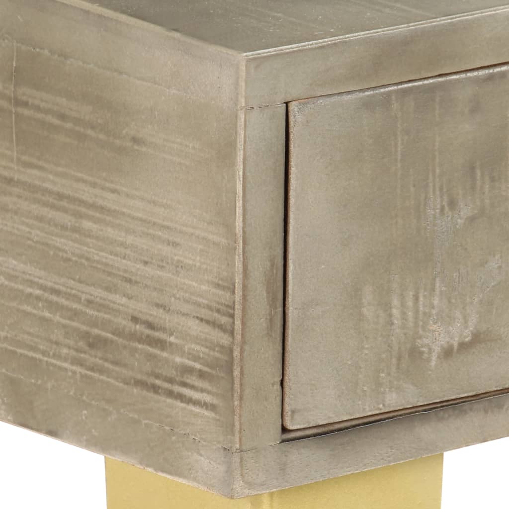 Τραπέζι Κονσόλα Γκρι / Μπρονζέ 110x35x76 εκ. Μασίφ Ξύλο Μάνγκο - PAKOBAZAAR