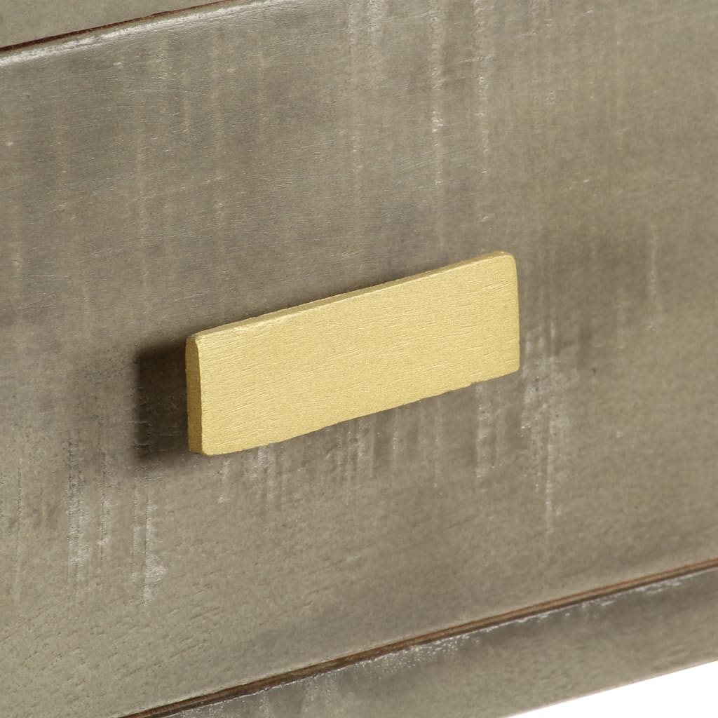 Τραπέζι Κονσόλα Γκρι / Μπρονζέ 110x35x76 εκ. Μασίφ Ξύλο Μάνγκο - PAKOBAZAAR