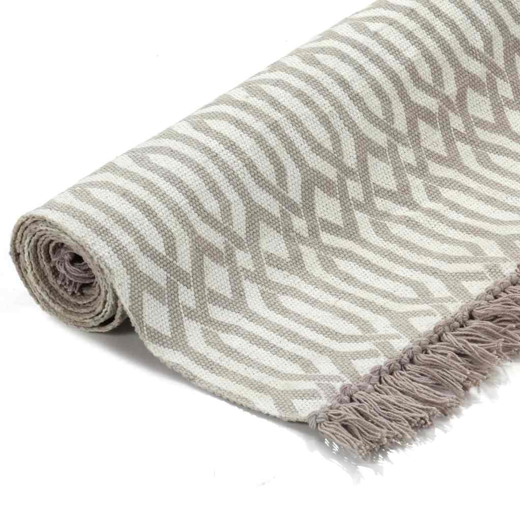 Κιλίμι με Σχέδια Taupe 160 x 230 εκ. Βαμβακερό