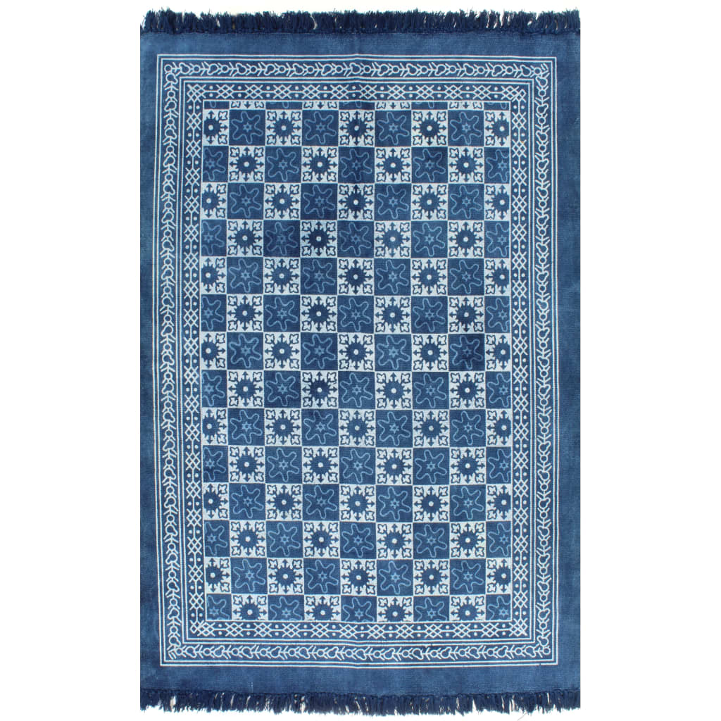 Κιλίμι με Σχέδια Μπλε 160 x 230 εκ. Βαμβακερό