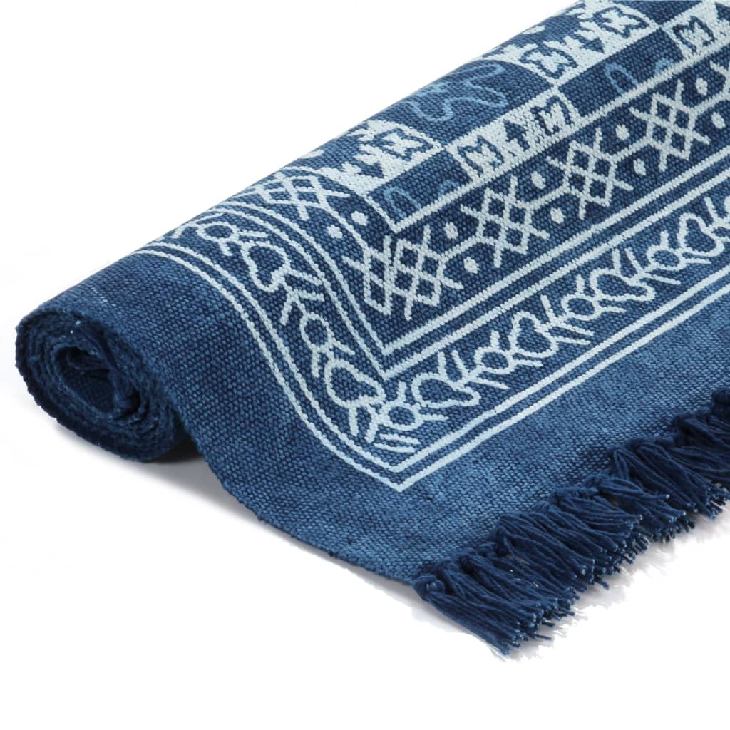 Κιλίμι με Σχέδια Μπλε 160 x 230 εκ. Βαμβακερό