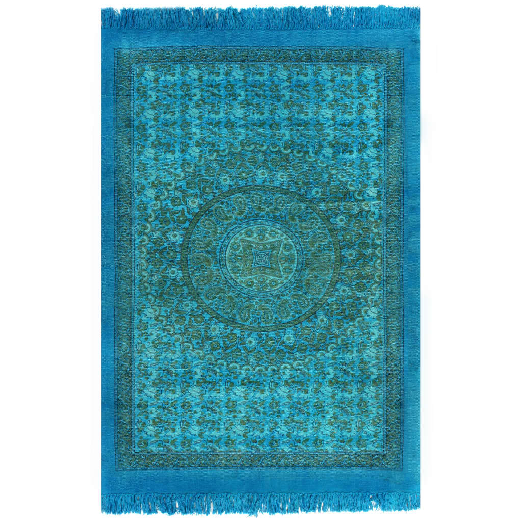 Κιλίμι με Σχέδια Τιρκουάζ 120 x 180 εκ. Βαμβακερό