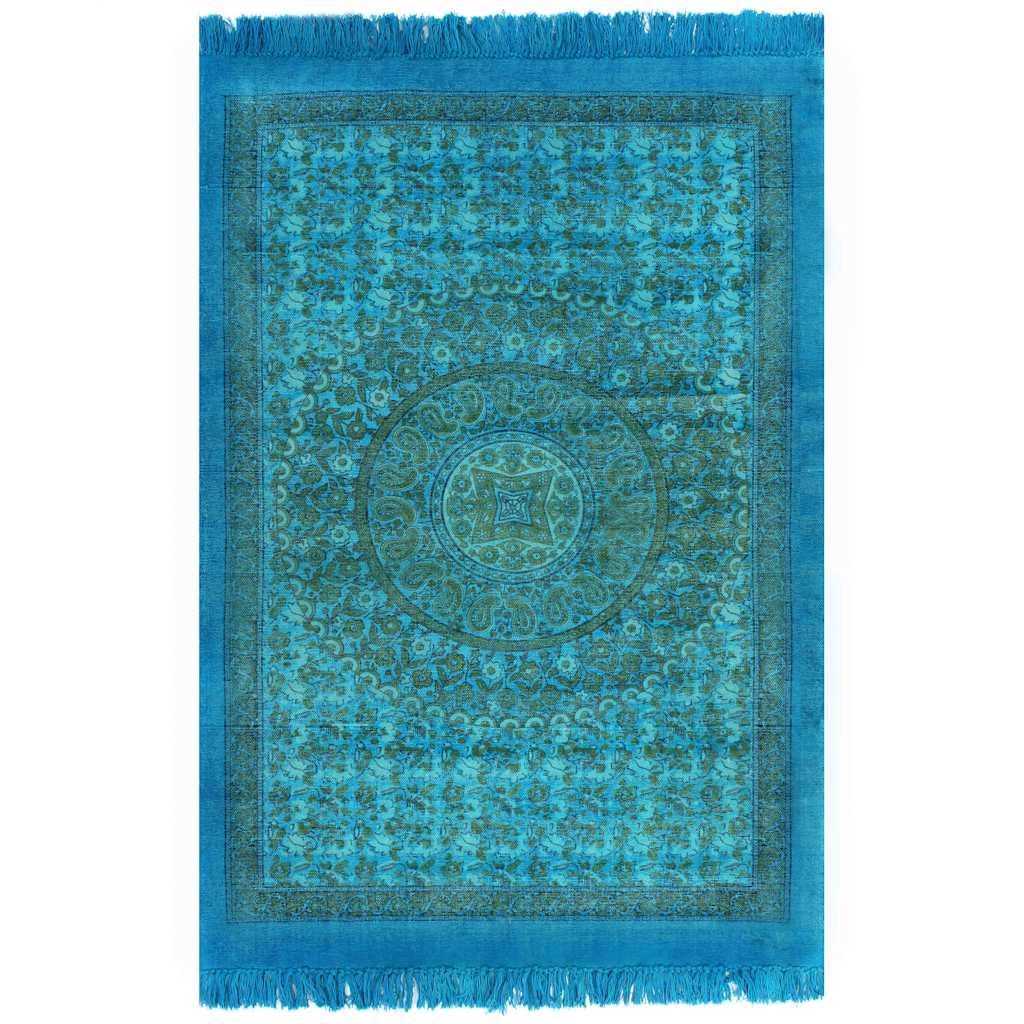 Κιλίμι με Σχέδια Τιρκουάζ 160 x 230 εκ. Βαμβακερό
