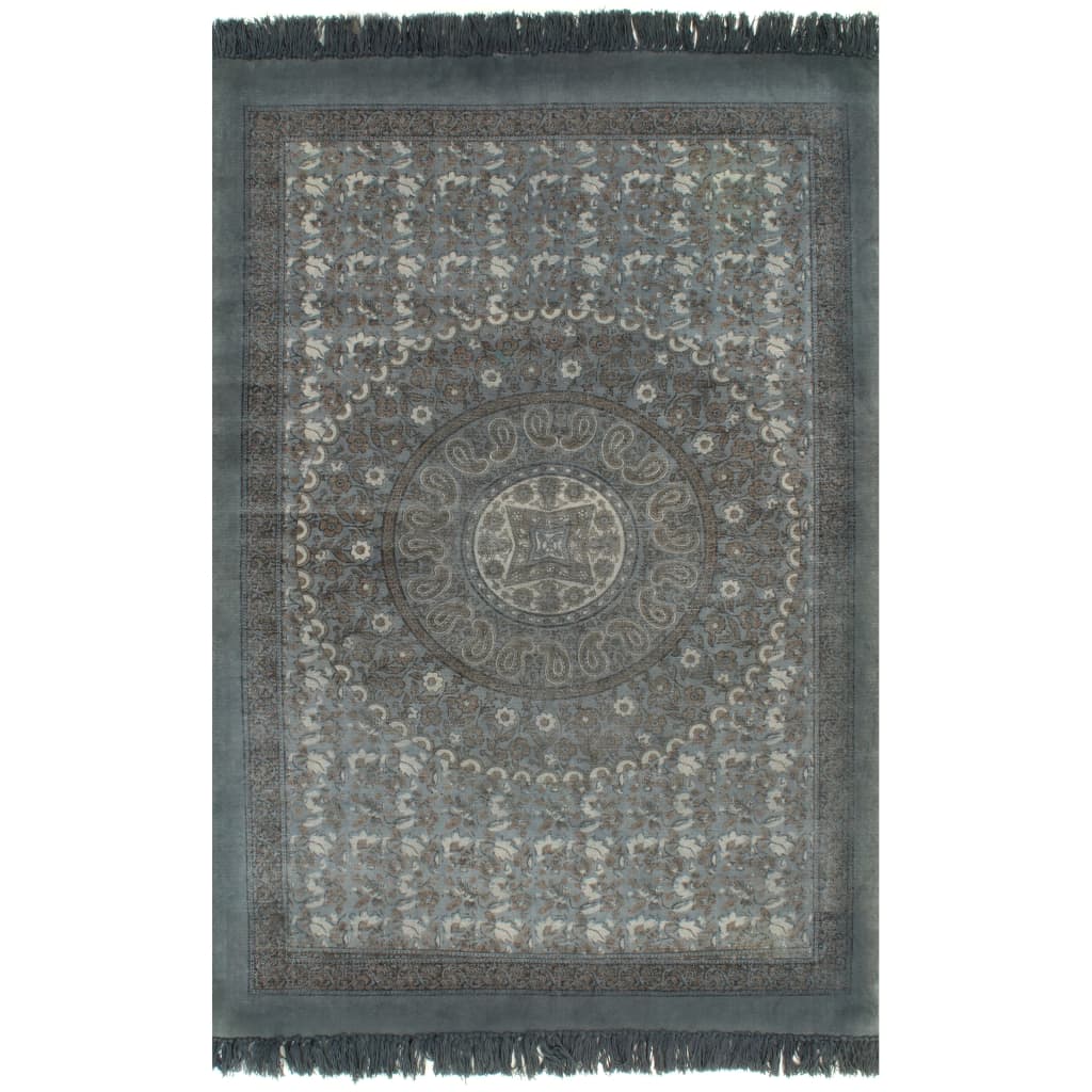 Κιλίμι με Σχέδια Γκρι 160 x 230 εκ. Βαμβακερό - Pakobazaar