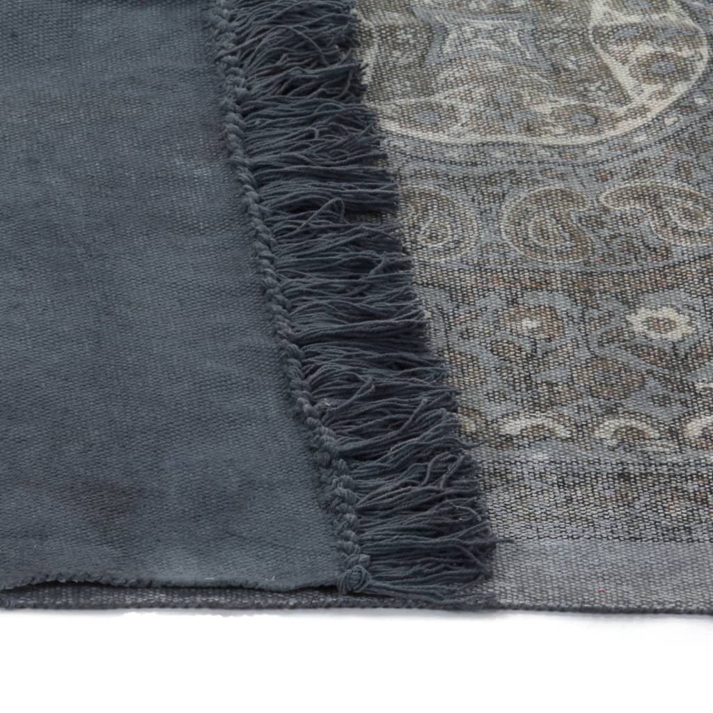 Κιλίμι με Σχέδια Γκρι 160 x 230 εκ. Βαμβακερό - Pakobazaar