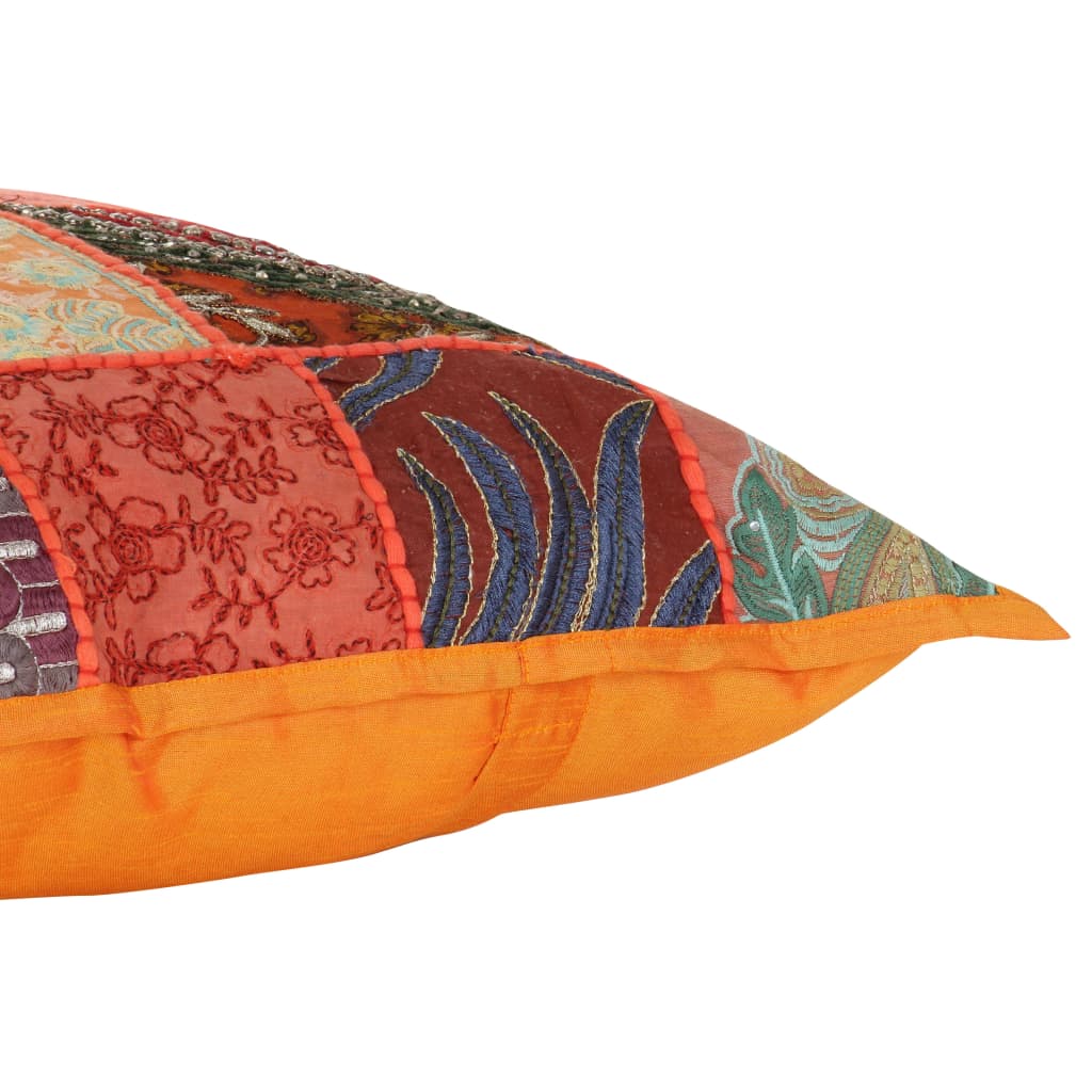 Μαξιλάρια Patchwork Χειροπ. 2 τεμ. 45x45 εκ. Πορτοκαλί/Πράσινο