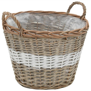 Γλάστρες Υπερυψωμένες 4 τεμ. Wicker με Επένδυση Πολυαιθυλενίου - PAKOBAZAAR
