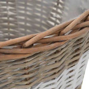 Γλάστρες Υπερυψωμένες 4 τεμ. Wicker με Επένδυση Πολυαιθυλενίου - PAKOBAZAAR