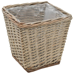 Γλάστρες Υπερυψωμένες 3 τεμ. Wicker με Επένδυση Πολυαιθυλενίου - PAKOBAZAAR