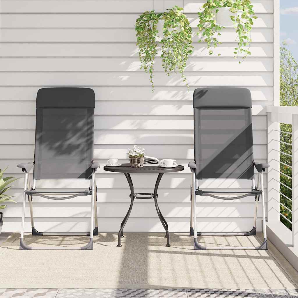 Καρέκλες Camping Πτυσσόμενες 4 τεμ. Γκρι από Αλουμίνιο