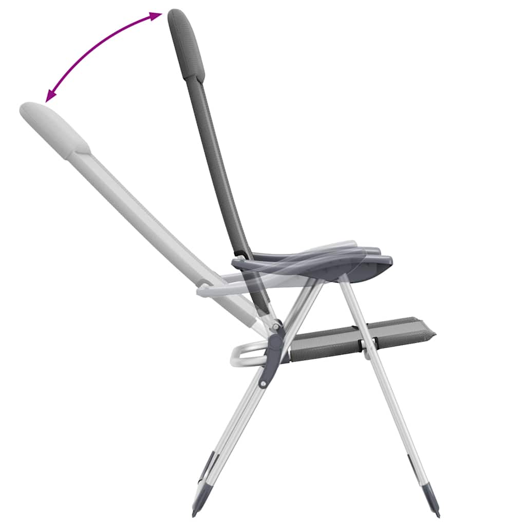 Καρέκλες Camping Πτυσσόμενες 4 τεμ. Γκρι από Αλουμίνιο