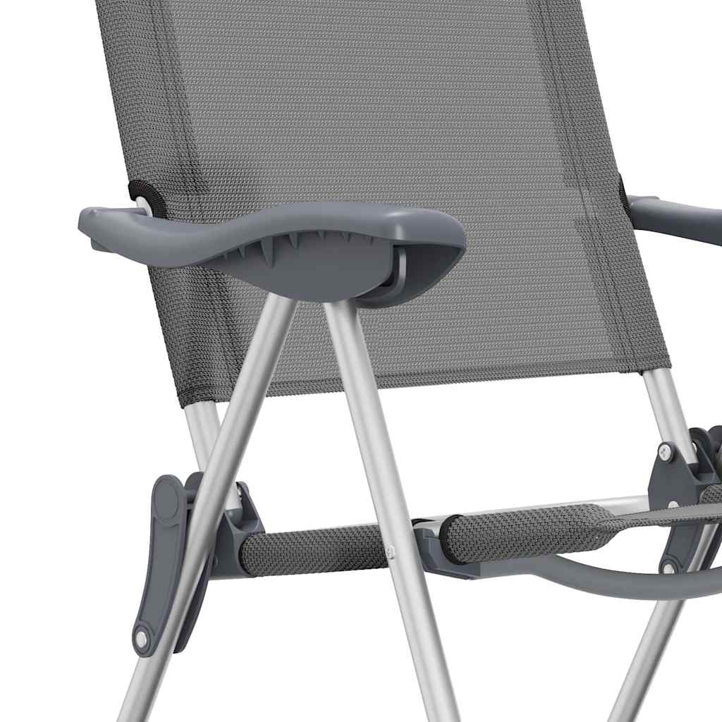 Καρέκλες Camping Πτυσσόμενες 4 τεμ. Γκρι από Αλουμίνιο