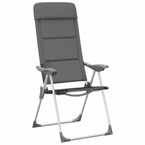 Καρέκλες Camping 2 τεμ. Γκρι 58 x 69 x 111 εκ. από Αλουμίνιο - Pakobazaar