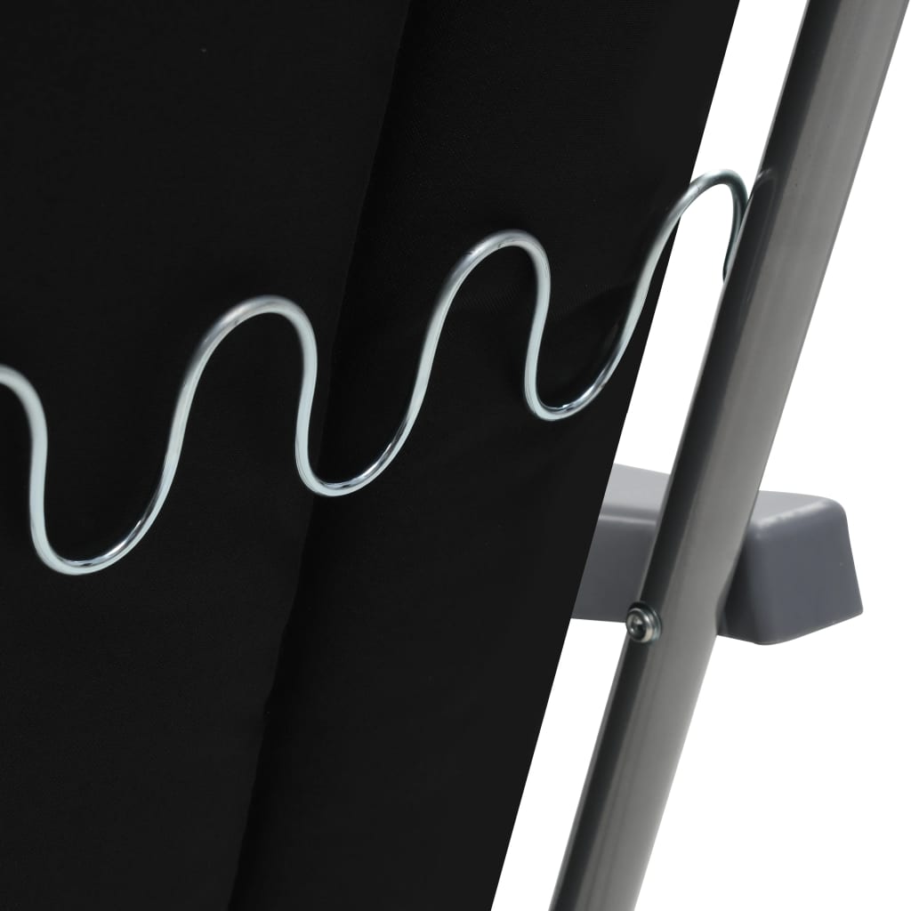 Καρέκλες Κήπου Πτυσσόμενες 2 τεμ. Μαύρες με Μαξιλάρια - Pakobazaar