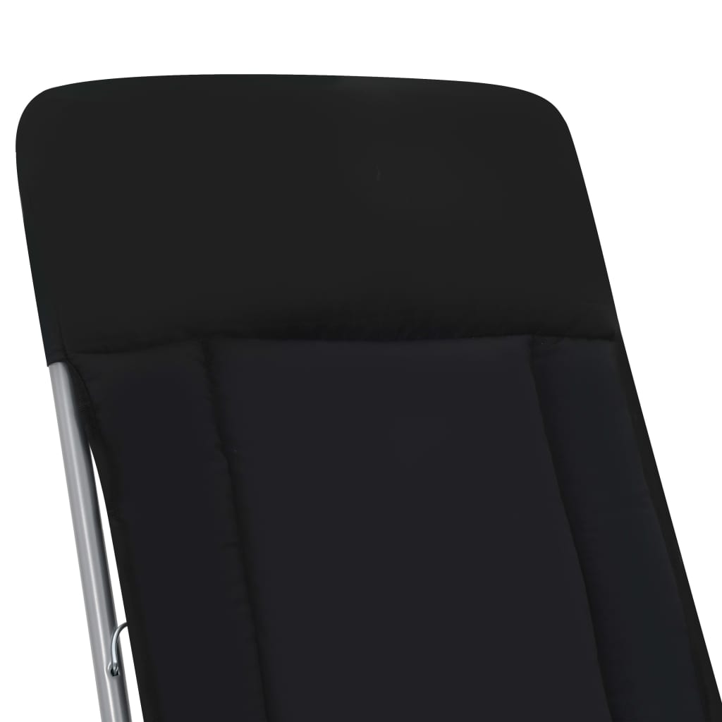 Καρέκλες Κήπου Πτυσσόμενες 2 τεμ. Μαύρες με Μαξιλάρια - Pakobazaar