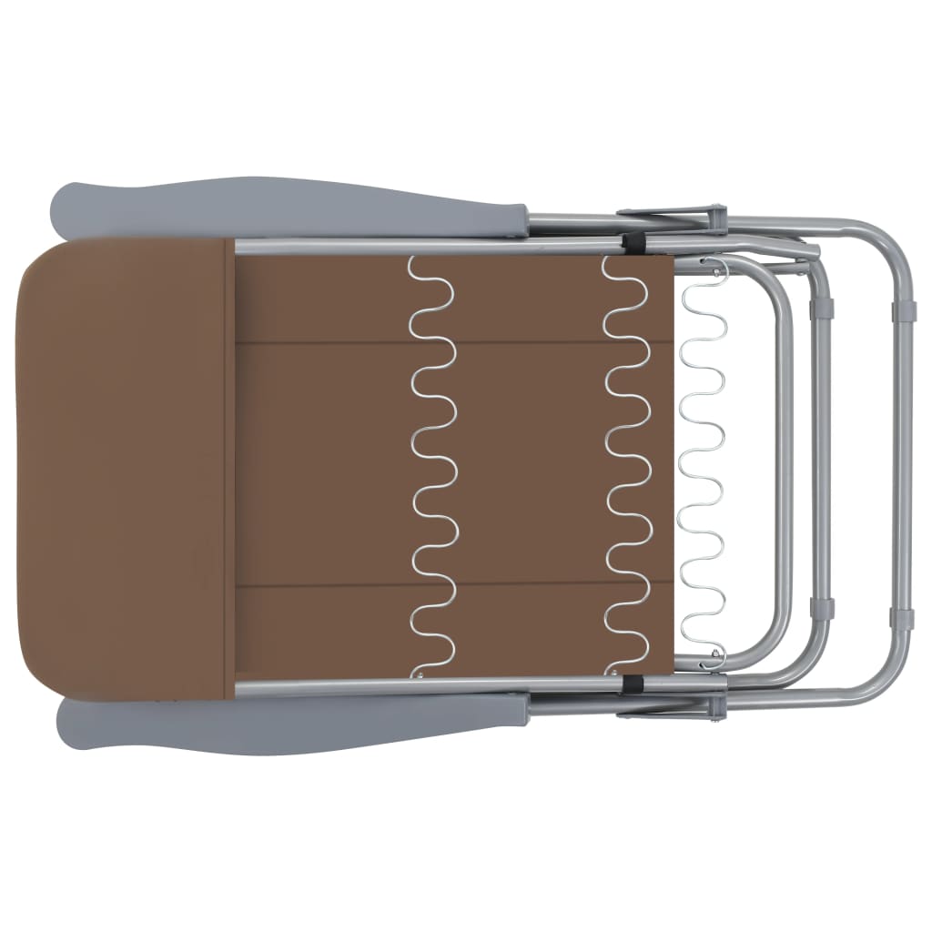 Καρέκλες Κήπου Πτυσσόμενες 2 τεμ. Καφέ με Μαξιλάρια - Pakobazaar