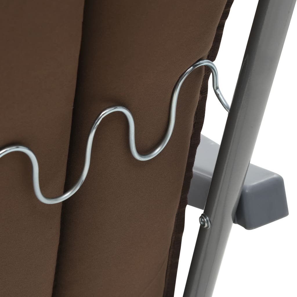 Καρέκλες Κήπου Πτυσσόμενες 2 τεμ. Καφέ με Μαξιλάρια - Pakobazaar