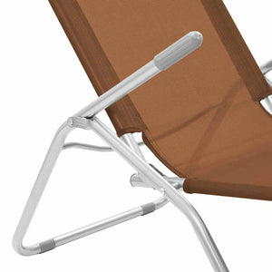 Ξαπλώστρες Πτυσσόμενες 2 τεμ. Χρώμα Taupe από Textilene