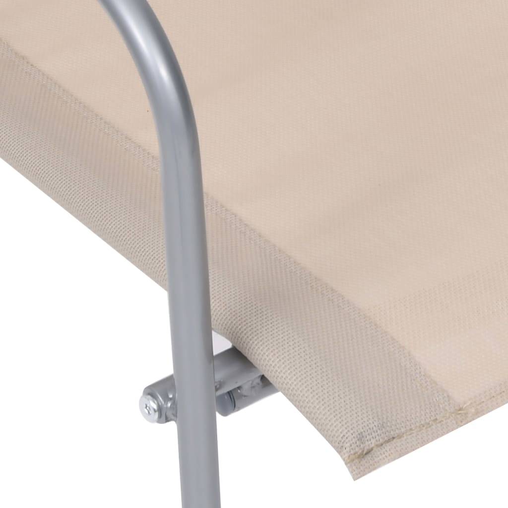 Σαλόνι Κήπου Σετ 4 Τεμαχίων Κρεμ από Ύφασμα & Ατσάλι