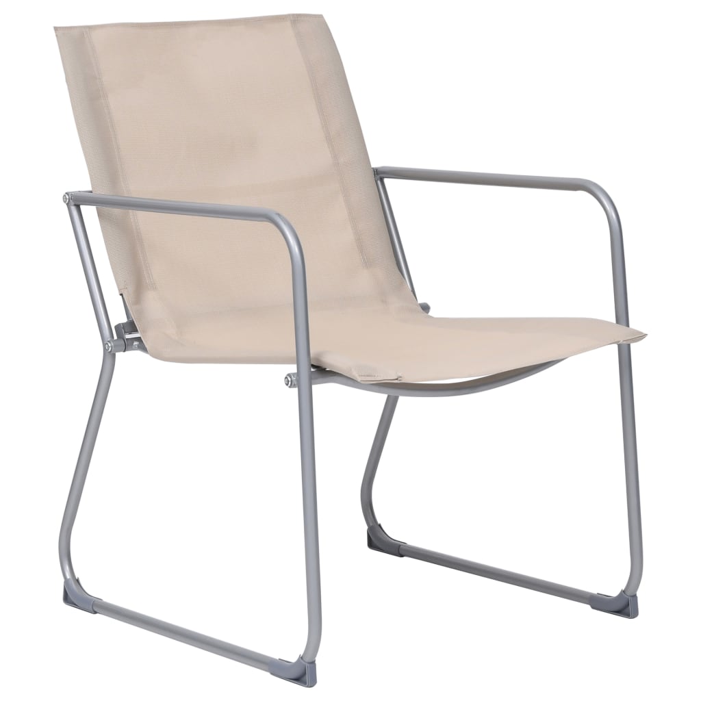 Σαλόνι Κήπου Σετ 4 Τεμαχίων Κρεμ από Ύφασμα & Ατσάλι