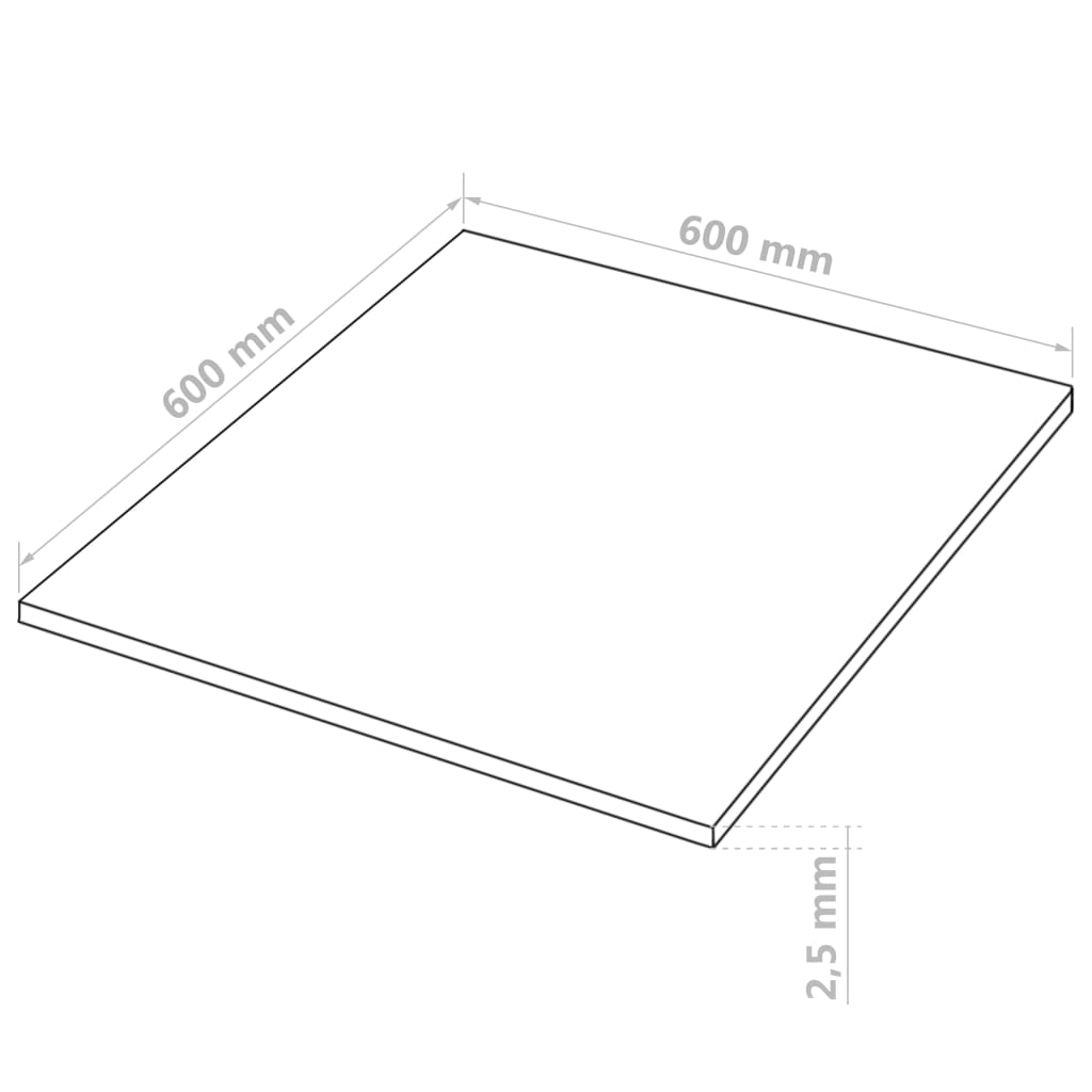 Φύλλα MDF 10 τεμ. Τετράγωνα 60 x 60 εκ. 2,5 χιλ.