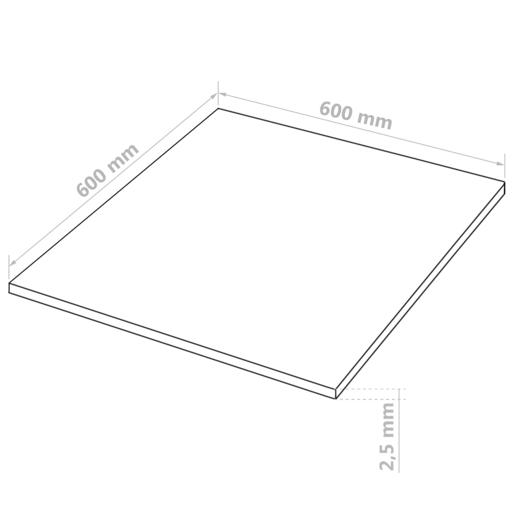 Φύλλα MDF 20 τεμ. Τετράγωνα 60 x 60 εκ. 2,5 χιλ.