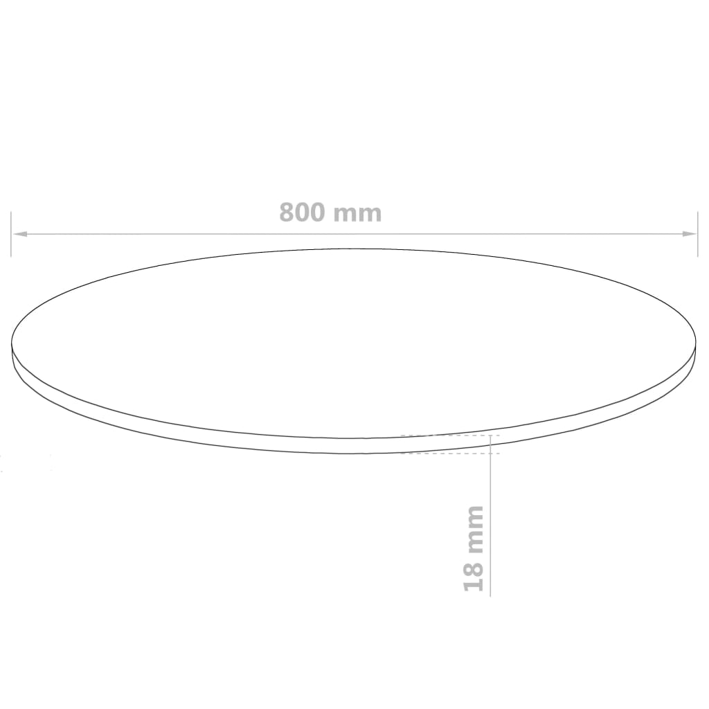 Επιφάνεια Τραπεζιού Στρογγυλή 800 x 18 χιλ. από MDF