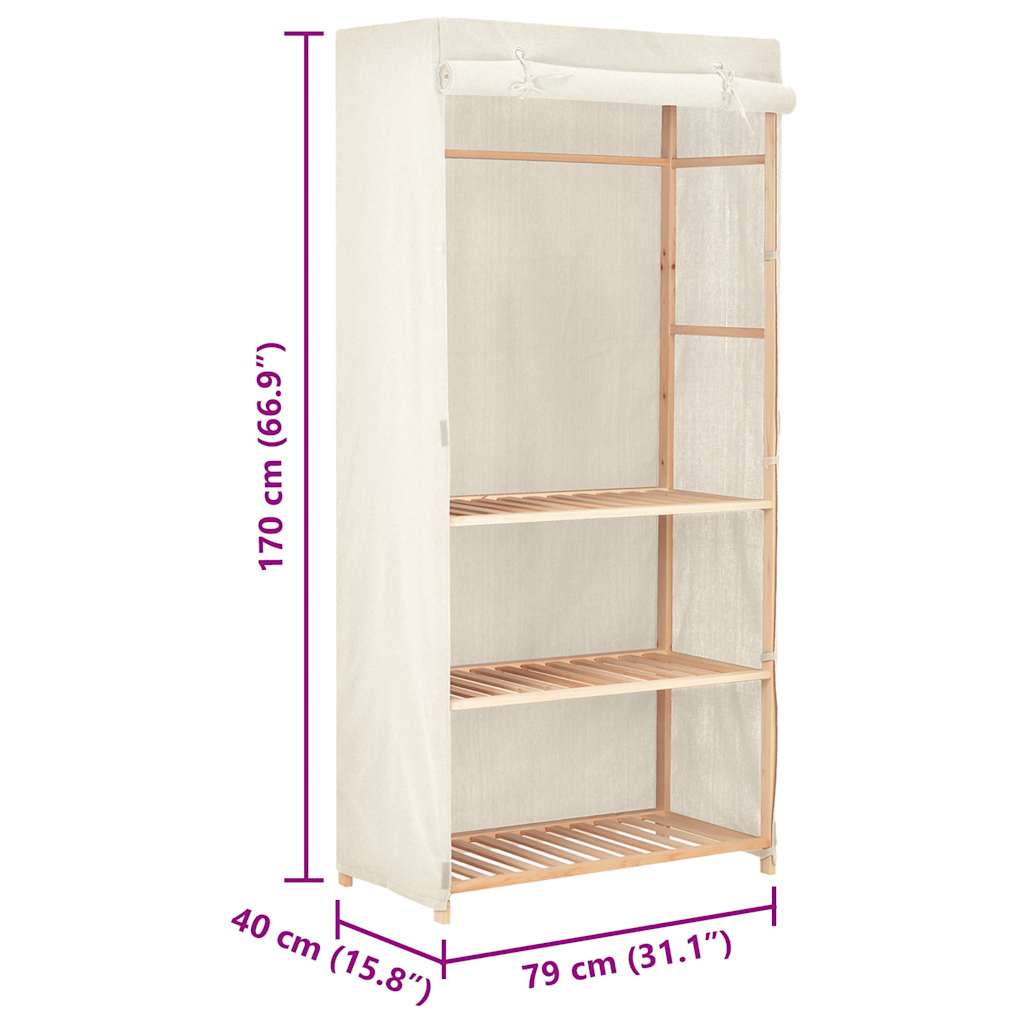 Ντουλάπα Ρούχων με 3 Ράφια 79 x 40 x 170 εκ. - Pakobazaar