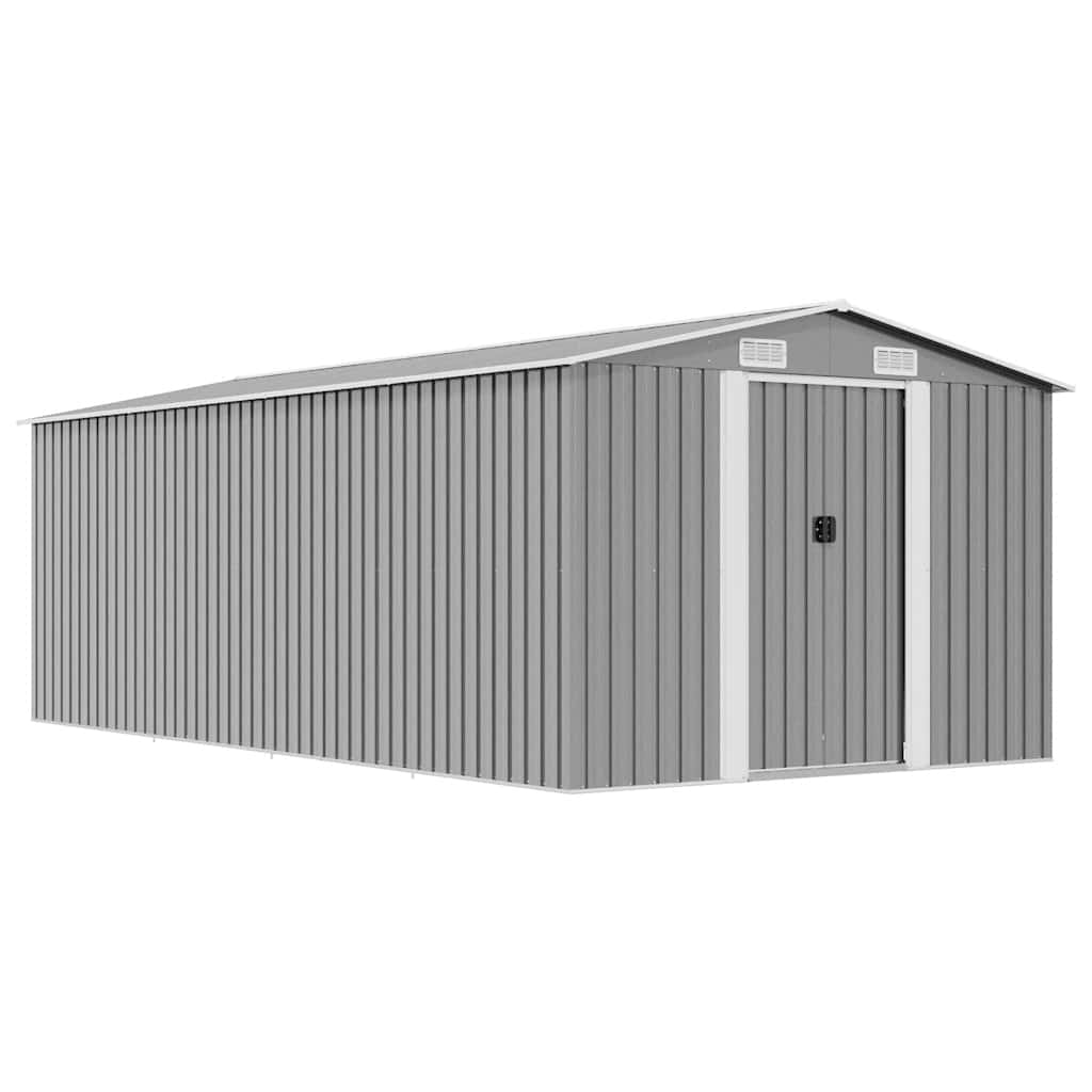 Αποθήκη Κήπου Γκρι 257 x 489 x 181 εκ. από Μέταλλο - PAKOBAZAAR