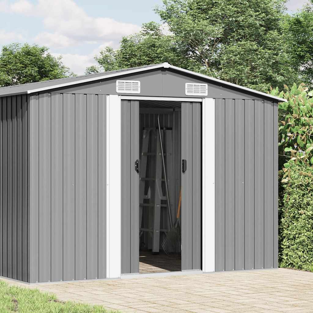 Αποθήκη Κήπου Γκρι 257 x 489 x 181 εκ. από Μέταλλο - PAKOBAZAAR