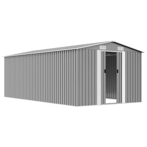 Αποθήκη Κήπου Γκρι 257 x 489 x 181 εκ. από Μέταλλο - PAKOBAZAAR