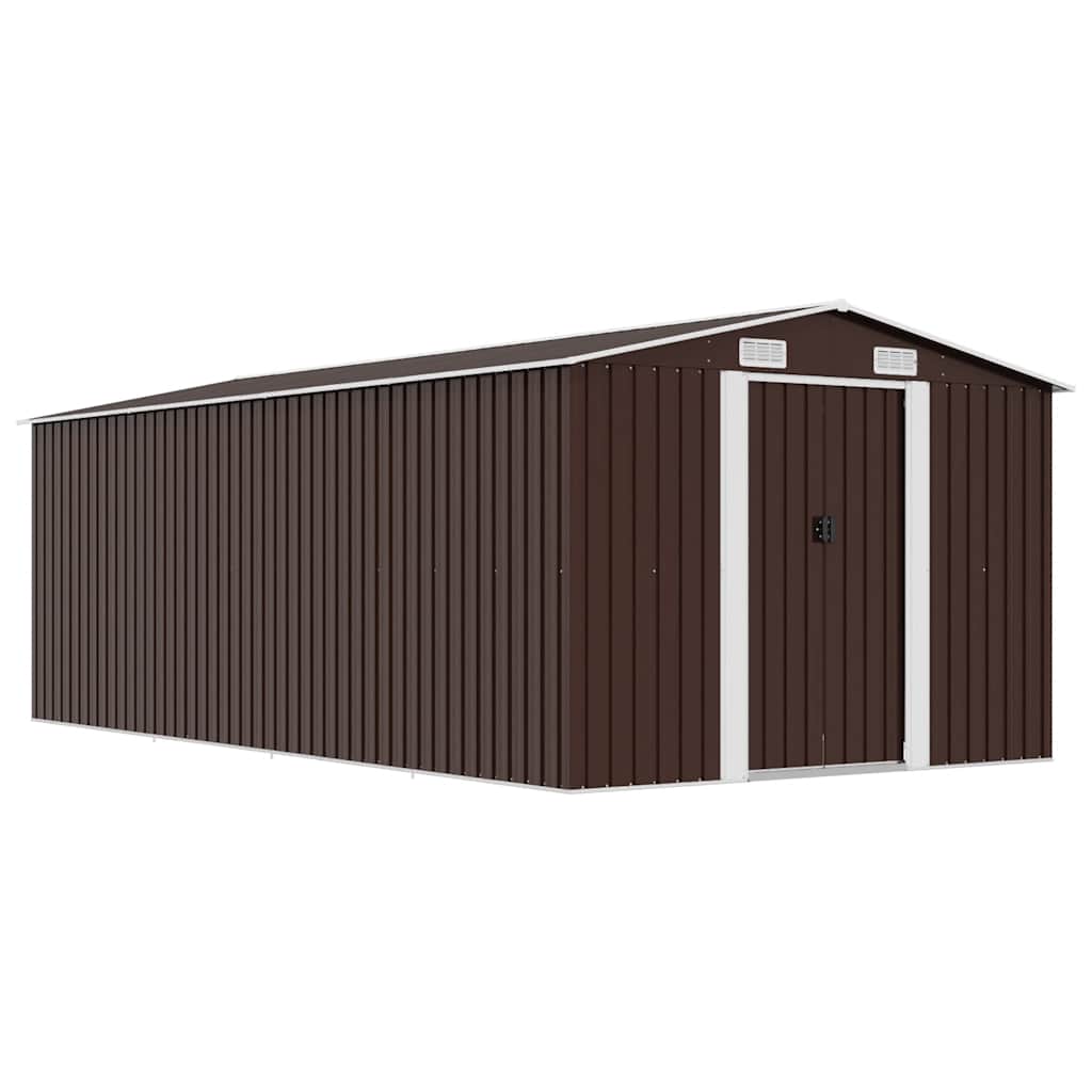 Αποθήκη Κήπου Καφέ 257 x 489 x 181 εκ. από Μέταλλο - PAKOBAZAAR