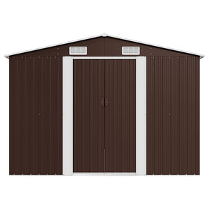 Αποθήκη Κήπου Καφέ 257 x 489 x 181 εκ. από Μέταλλο - PAKOBAZAAR