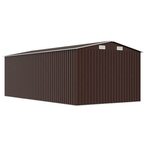 Αποθήκη Κήπου Καφέ 257 x 489 x 181 εκ. από Μέταλλο - PAKOBAZAAR